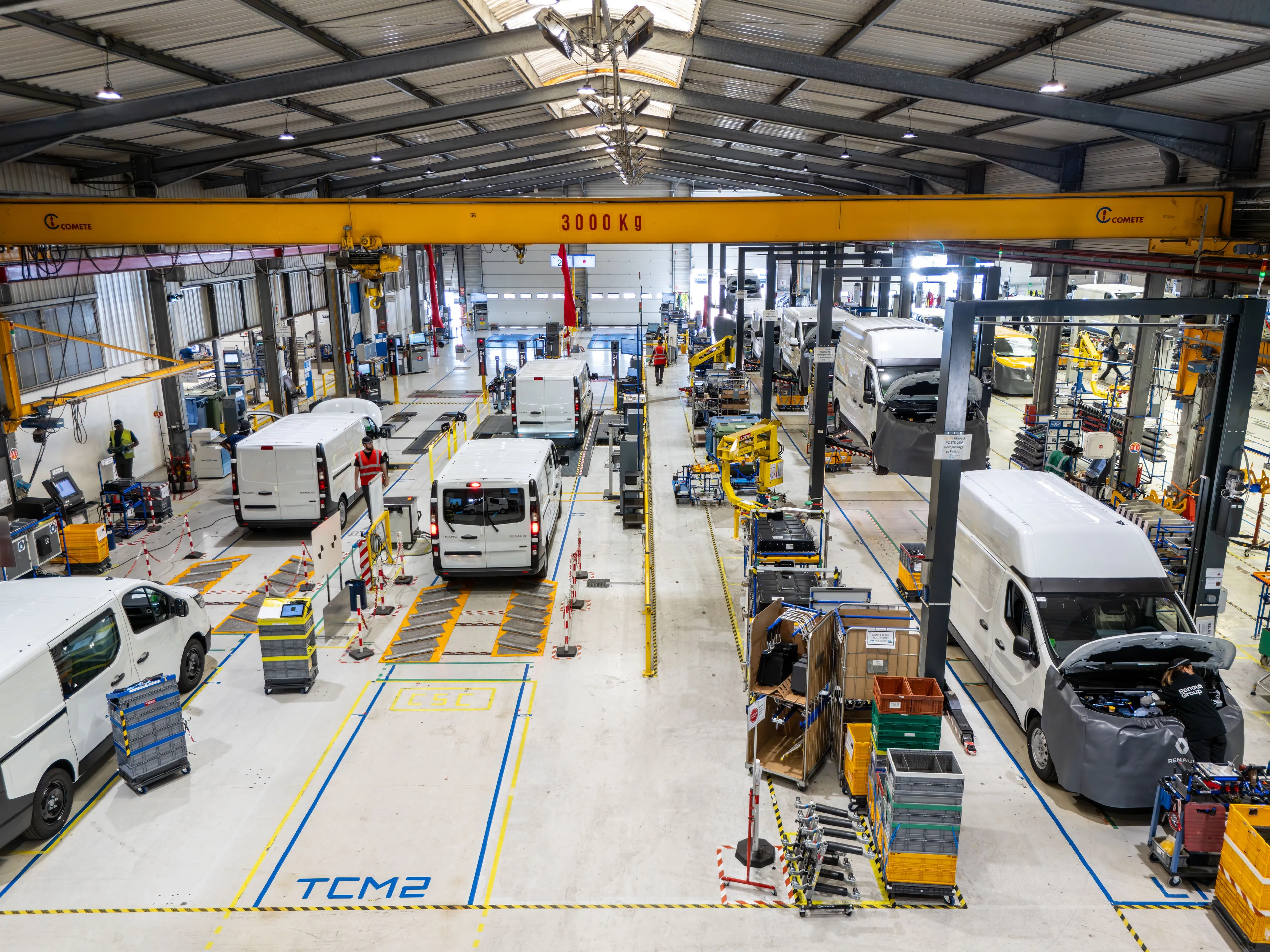 Vue d'une Usine Renault de fabrication de véhicules utilitaires